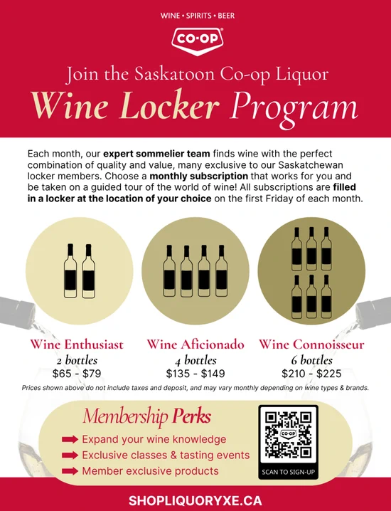 Wine Locker Program flyer
