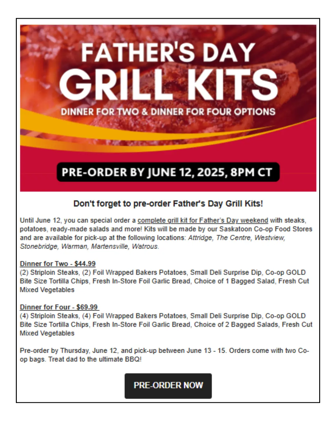 Father’s Day Grill Kits campaign poster